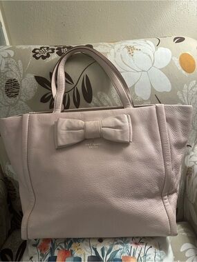 Kate Spade Pale Pink Leather Bow Tote